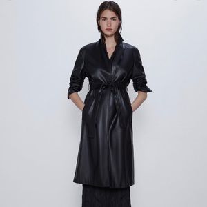 Zara Faux Leather Trenchcoat